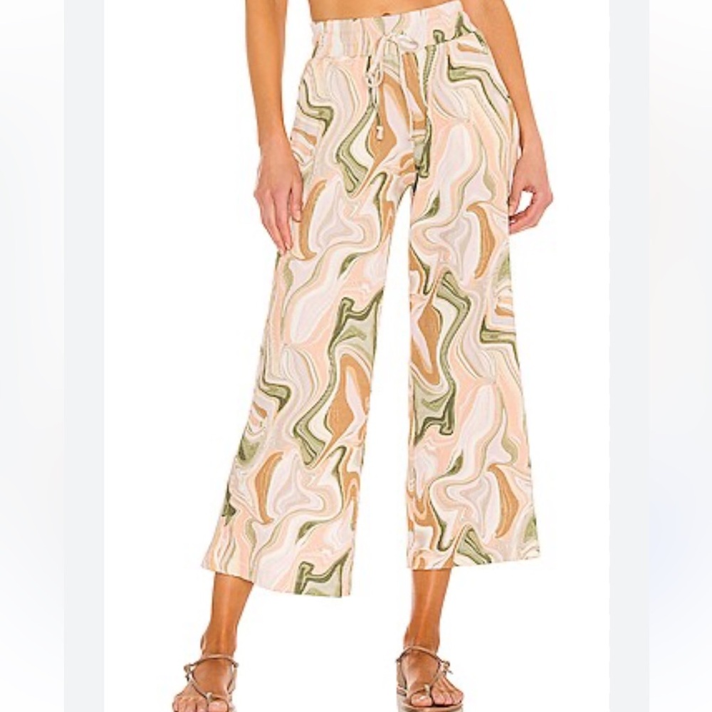 Beach Riot Hailey Cropped Ultra Soft Pants Neutral Womens Size Medium Loungewear